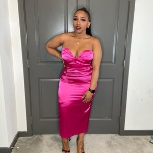 Bright Pink Midi Dress